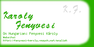 karoly fenyvesi business card